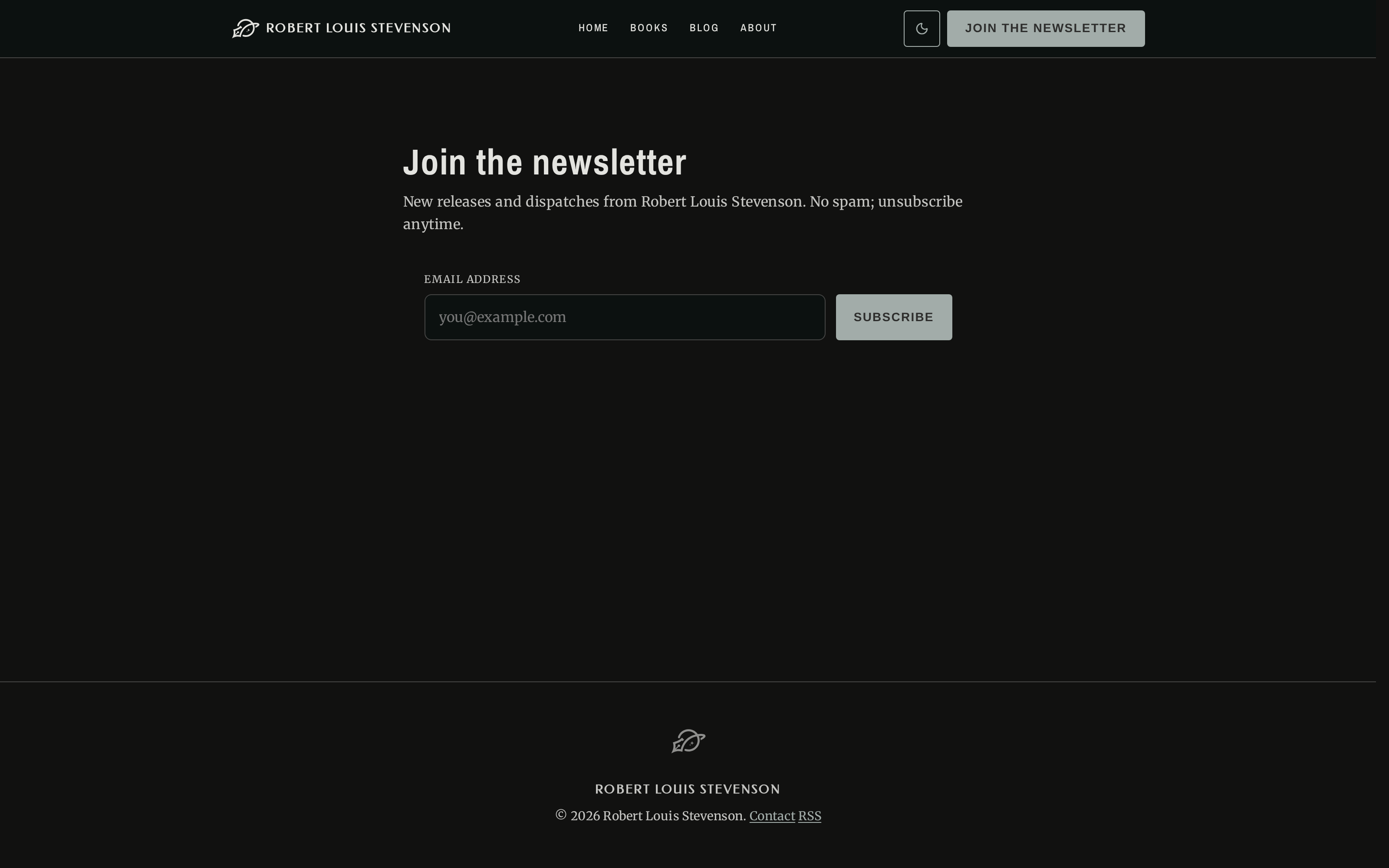The public newsletter signup form.